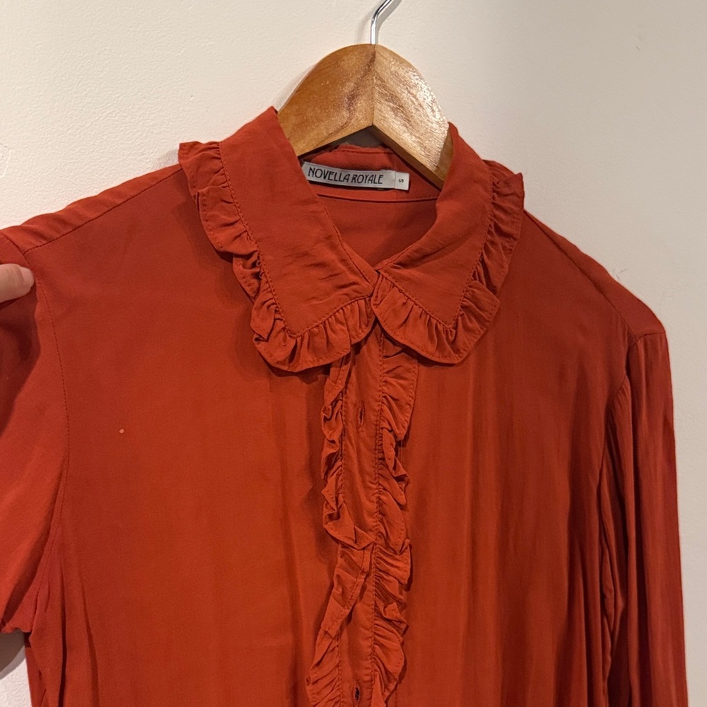 Novella Royale Terracotta Ruffle Top